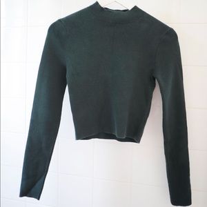 Talula Forest Green Cropped Sweater Top